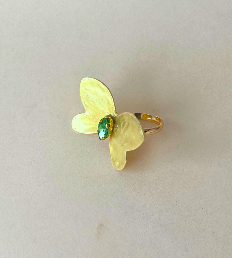 Anillo Mariposa Amarillo