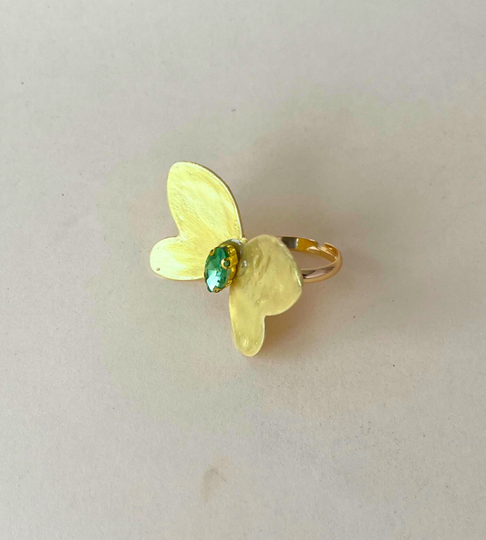 Anillo Mariposa Amarillo