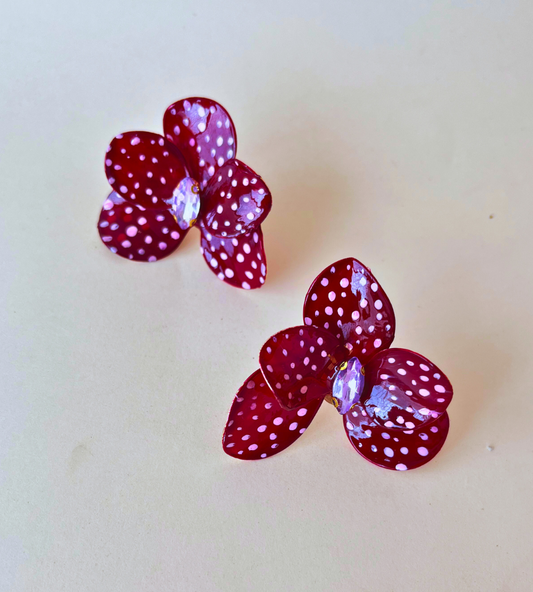 Orchid Dot Burgundy